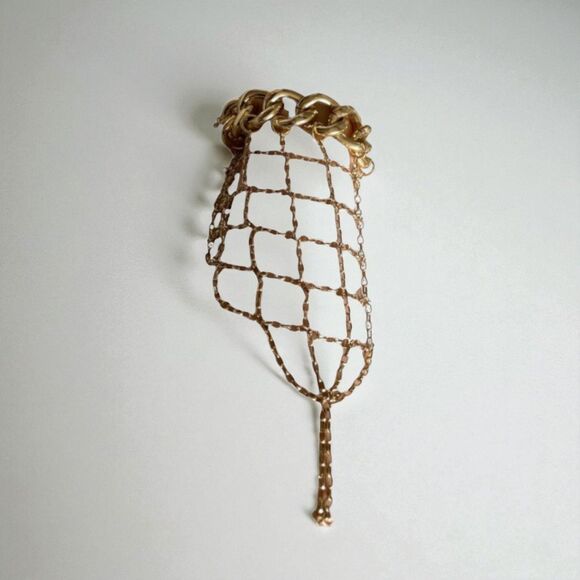 Bansri Gold Tone Upper Arm Cuff Statement Jewelry Shoulder Chain Body Accessory - Picture 1 of 2